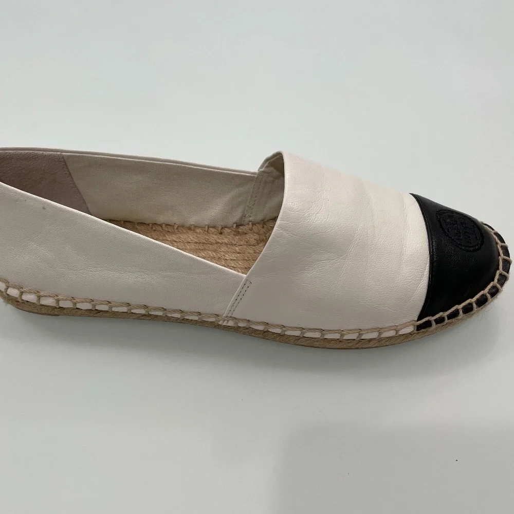 Tory Burch Leather Color Block Espadrille Flats - Picture 4 of 14